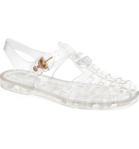 women's gucci jelly sandals|Gucci transparent sandals.